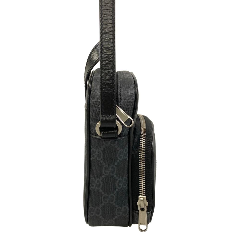 Gucci GG Plus GG Supreme/Interlocking G Shoulder Bag 672952 Black Dark Gray PVC - Picture 2 of 15
